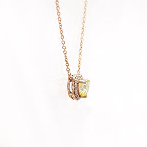 Collar de Compromiso con Halo de Corazón en Oro Rosa de 14k, Listo para Enviar, 0.71 CT, Corte Corazón, Amarillo, Ajustable, Joyería con Certificado IGI - Product Image 5