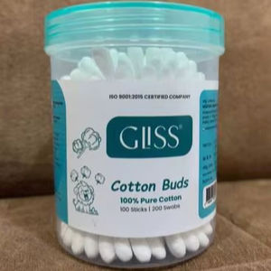 Hisopos de Algodón Desechables de Alta Calidad Personalizados, Hisopos de Doble Punta Ecológicos, 100 Unidades en Envase de Plástico, para Limpieza - Product Image 1