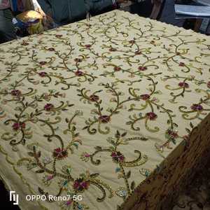 Best Price High Quality Luxury Beaded <b>Fabric</b> Zircon Handmade 100% Polyester for Girls Garments Making Export Blackout Fusible - Product Image 4