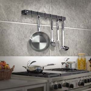 Support mural en métal pour casseroles, couvercles et ustensiles, avec crochets de suspension, organisateur de cuisine, fabriqué en Inde - Product Image 3
