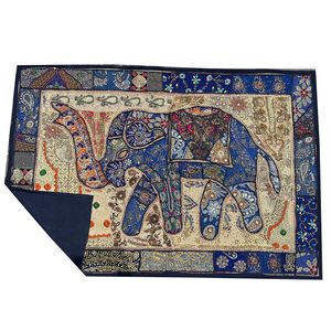 Tapisserie murale de style bohème, cousue à la main, éléphant, couleurs assorties, patchwork classique, pièce d'art pour la décoration de la maison - Product Image 2