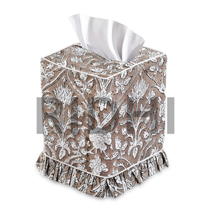 กล่องใส่กระดาษทิชชูลายดอกไม้พิมพ์บล็อกแบบคลาสสิก รุ่น Ridhi ผลิตจากวัสดุรักษ์โลก ทนทาน ใช้ตกแต่งบ้าน - Product Image 1