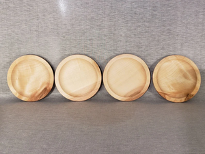จานไม้ทำมือรักษ์โลก ดีไซน์คลาสสิก ขัดเงา รูปทรงกลม ชุดอาหารค่ำ 50 ชิ้น อุปกรณ์เสริมสำหรับงานเลี้ยง - Product Image 2