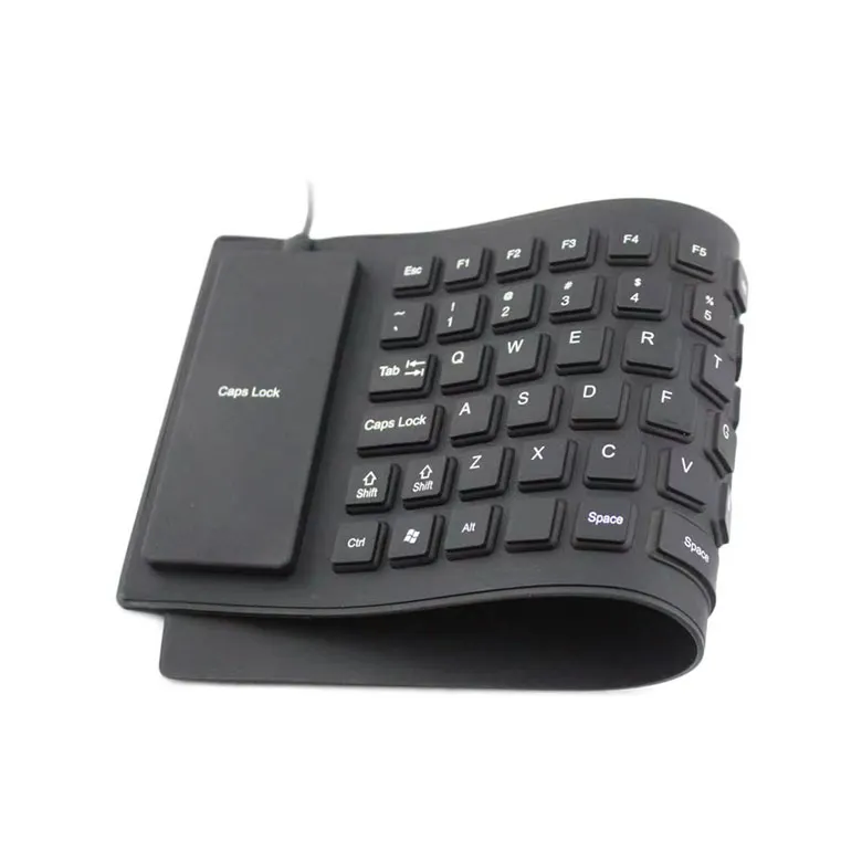 Keyboard silikon lipat, kibor silikon lipat USB kabel tahan air 85 tombol untuk PC Notebook Laptop