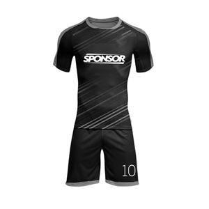 Conjunto de Camiseta y Pantalones Cortos de Fútbol Sublimados Personalizados, 100% Poliéster Transpirable, Diseño Retro - Product Image 2