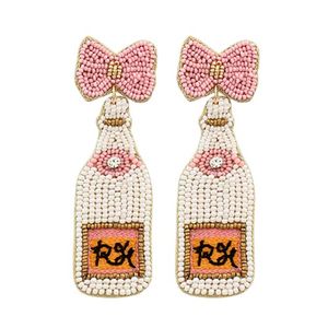 Couleurs personnalisées belles perles de rocaille broderie boucles d'oreilles vacances cadeau de noël boucles d'oreilles perlées à la mode boucles d'oreilles goutte - Product Image 4