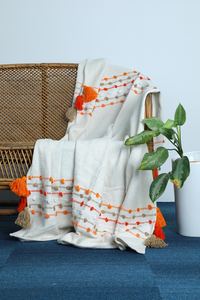 Tiro de algodón Dobby de alta calidad, elegante patrón tejido suave al tacto, tamaño personalizado, tiro decorativo cálido para el hogar, Hoteles, Viajes - Product Image 5