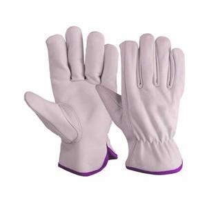 Gants de conduite en cuir pleine fleur de vachette, robustes, doux, confortables, respirants, avec poignet élastique, résistants à l'abrasion - Product Image 4