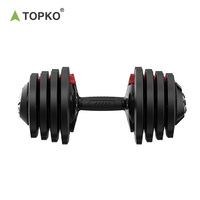 Ensemble d'haltères réglables TOPKO 5-52,5 lb avec plaques de poids à changement rapide pour la musculation à domicile