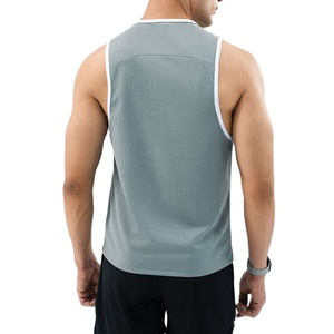 Camiseta sin mangas para hombre al por mayor, ropa de verano, camiseta sin mangas personalizada, precio bajo, diseño recortado, tela de algodón acanalada tejida - Product Image 6