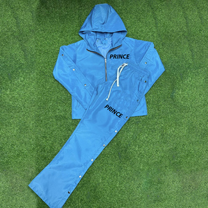 Prince Loose Causal Black Blank Man Side Buttons Sweatsuit Stripe Flared Nylon Jogger Poliéster Cargo Chándal Set para hombre - Product Image 1