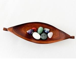 Cuenco de vela de masa de madera de mango hecho a mano africano pequeño barco para servir frutas al por mayor disponible - Product Image 4