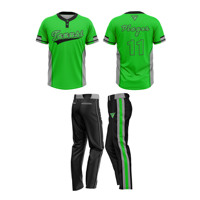 Conjunto de Uniformes de Béisbol y Sóftbol Sublimados en Poliéster Personalizables, Camisetas para Hombre con Correa Ajustable, Peso del Tejido 220g