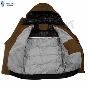 High Quality Custom OEM Coated Stand Collar Hooded Puffer <b>Jacket</b> <b>Men's</b> Winter Casual Custom Logo <b>Letter</b> Windproof Eco-Friendly - Product Image 3
