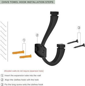 For Champagne Bronze Decorative Wall <b>Hooks</b> Aluminium Robe & Towel <b>Hooks</b> for Bathroom Bedroom <b>Kitchen</b>-Coat <b>Hooks</b> - Product Image 3