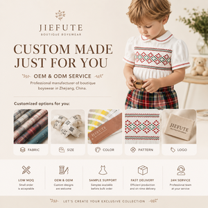Tutina per Neonato in Cotone con Ricamo a Mano Personalizzato Jiefute, Stile Vintage Spagnolo, Tessuto Pettinato Traspirante OEM/ODM - Product Image 6