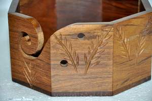 Porte-bol en fil octogonal Portable en bois massif fabriqué en bois dur de qualité supérieure pour tricoter Crochet coffret cadeau de noël - Product Image 3