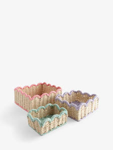 Set of 3 elegent scalloped seagrass basket for your space, made in Vietnam with wholesale price - Product Image 6