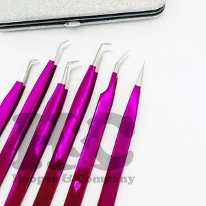 Pinzas para extensiones de pestañas, pinzas de punta afilada de acero inoxidable, caja de tarjeta de visón sostenible - Product Image 6