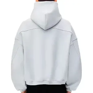 Sudadera con Capucha para Hombre, Otoño e Invierno, Color Sólido, Corte Holgado, Gruesa, con Capucha y Cremallera, Tinte Liso, Estilo Juvenil - Product Image 5