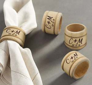 Anillos de Servilleta de Madera Hechos a Mano, Ecológicos y Duraderos, Diseño Único para Decoración de Mesa Rústica de Granja, Bodas y Fiestas, Material de Hierro - Product Image 6