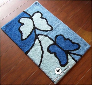 Tapis de bain floral anti-dérapant de luxe en coton chenille ultra doux tapis tufté à la main absorbant lavable pour la maison ou l'hôtel - Product Image 1