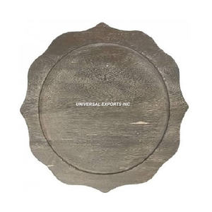 Assiette de présentation en bois naturel Assiette de présentation ronde de qualité supérieure Assiette de présentation en bois de luxe décorative pour mariage - Product Image 5