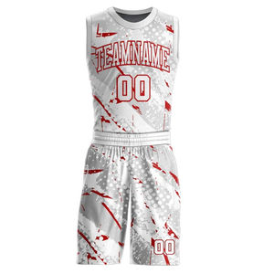 Nouveauté Maillots de basket-ball pour hommes avec logo personnalisé OEM Imprimés Respirants à séchage rapide à manches courtes Ensembles de vêtements de sport en polyester - Product Image 5