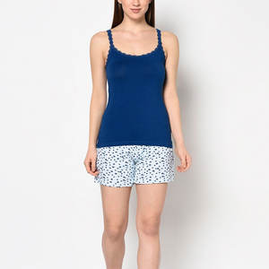 Conjunto de Shorts de Algodón Estampado de Calidad para Mujer, Top sin Mangas de Nuevo Diseño y Tejido Ligero Informal de Verano con Patrón Sólido - Product Image 5