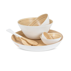 Bol de service en bambou filé de haute qualité en gros, plateau, serveurs pour salade, fruits, bol de service pour fête à domicile en provenance du Vietnam - Product Image 4