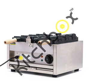 Kitchbox Machine à Taiyaki Industrielle et Commerciale en Acier Inoxydable avec Revêtement Antiadhésif (Lot de 3)-Capacité de Cuisson de 3 Minutes - Product Image 5