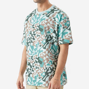 "Camiseta 100% de algodón para hombre, camisa holgada con estampado multicolor para hombre, proveedor OEM y ODM" - Product Image 2