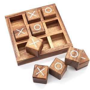 Plateau de tic-tac-toe en bois poli avec finition lisse, adapté à la maison, au bureau et à l'affichage dans le salon - Product Image 5