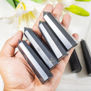 Wholesale Trending Grade Modern Design Premium Quality Shungite Black Crystal Gemstone Towers/Obelisk 1kg for Decoration Gifts - Product Image 3