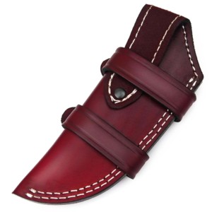 Gaine en cuir rougeâtre de style chic de haute qualité pour couteaux à lame fixe de 5 ''Support de personnalisation OEM fait à la main fabriqué en usine - Product Image 2