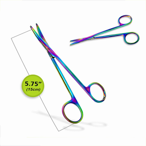 กรรไกรผ่าตัดทางการแพทย์กรรไกรโลหะโค้งงอสีไทเทเนียมเคลือบ - Product Image 5