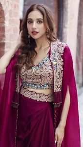 ดูสุดยอดแนวโน้มการเปิดตัวชุดปาร์ตี้ใหม่ดูสุดยอด dhoti salwar และ dupatta Fab Chinon หนักด้วยการปักที่หนักหน่วง - Product Image 4