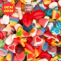 Groothandel op maat gemaakte Halal gummy snoepjes, gelatinevrij, zure, kauwbare, fruitige, gemengde smaken, sappige aardbei smaak, zak