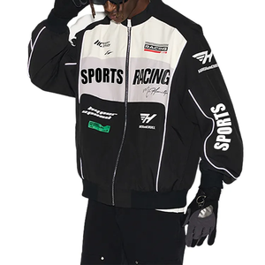 Vente en gros de nouveaux blousons bombardiers d'extérieur streetwear de haute qualité mode personnalisés blouson de course vintage moto motard unisexe - Product Image 2