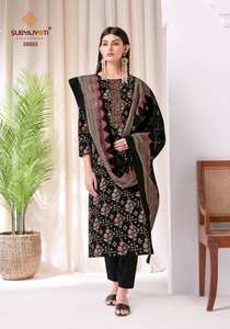 Vestido de descarga de satén con estampado Digital, colección de Material, ropa de fiesta de invierno, Salwar Kameez, ropa India pakistaní - Product Image 5