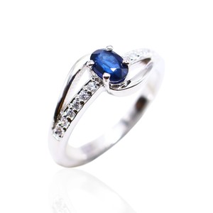 Blue Sapphire Solitaire Vòng trang sức đá quý thanh lịch cho đám cưới đính hôn hoặc quà tặng - Product Image 1