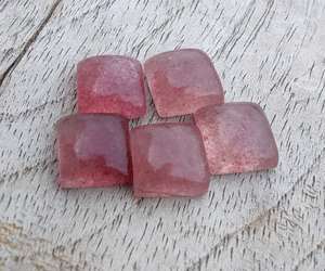 Cabochon de quartz fraise naturel poli 3mm 5mm 10mm 12mm et toutes les tailles calibrées disponibles pour la fabrication de colliers en argent - Product Image 6