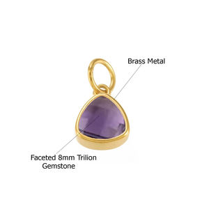 Collier à facettes plaqué or 18 carats en forme de Trillion, 8mm, péridot, minuscule, délicat, pendentif, pierre de naissance, bijoux à breloques - Product Image 3