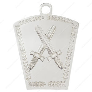 Bijou de collier d'officier de marque maçonnique Bijou de règlement anglais plaqué argent pour vêtements - Product Image 1