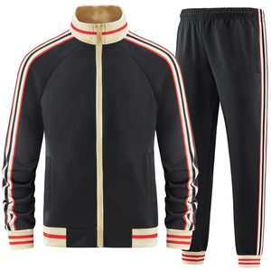 Unisex TBF-163 Full-Zip Striped Vintage Jogging Tracksuit 100% Cotton Lightweight Breathable Elastic Waist Regular Fit <b>Winter</b> - Product Image 1