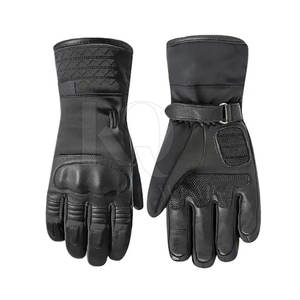 Gants de course d'hiver coupe-vent avec design en cuir souple à doigts entiers, sangle de poignet réglable - Fabriqué au Pakistan - Product Image 4
