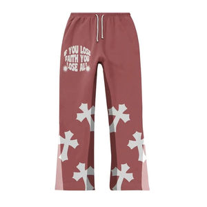 Conjuntos de pantalones de chándal y sudaderas con capucha acampanados personalizados Puff Print 100% Cotton Heavyweight Sweatsuits Fleece Unisex Flare Sweatsuits Hombres - Product Image 2