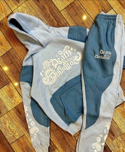 Chándal en blanco Unisex personalizado Boxy Zip up sudaderas con capucha y pantalones de chándal conjunto de peso pesado 500 Gsm conjunto de chándal de gran tamaño para hombres - Product Image 3