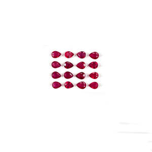 Natural Bangkok Ruby Faceted <b>Beads</b> 5x7mm 6x8mm Calibrated Pears Fine Quality Loose for DIY Jewelry Making Heat Treated <b>Red</b> - Product Image 2