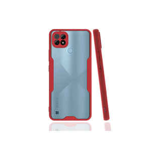Funda Protectora de Silicona Roja de la Serie JoieCreatif Parfe para Realme C21, TPU Suave Premium con Modelo de Galvanoplastia, Compatible con Oppo A3S - Product Image 1